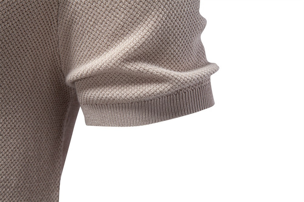 Textured Cotton Crew Neck Tee