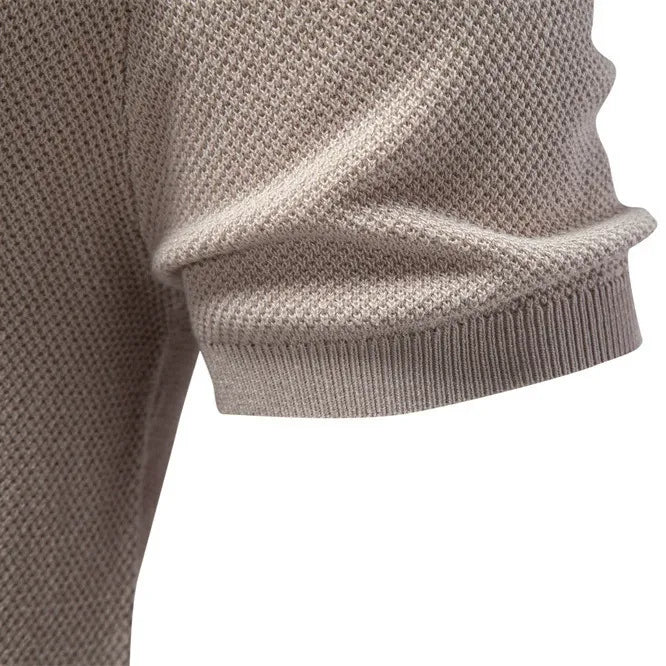 Textured Cotton Crew Neck Tee