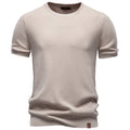 Textured Cotton Crew Neck Tee