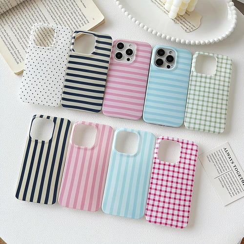 Geometric Vertical Stripes Shockproof Phone Case