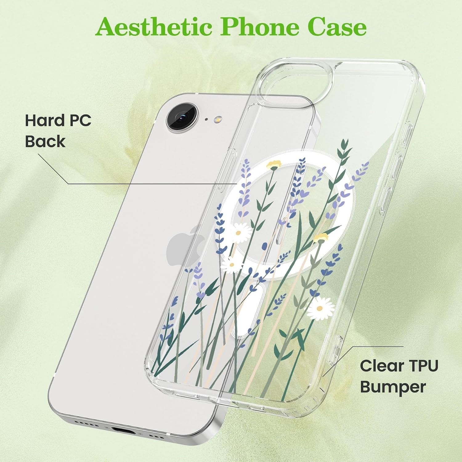 Lavender Floral MagSafe Magnetic Shockproof Phone Case