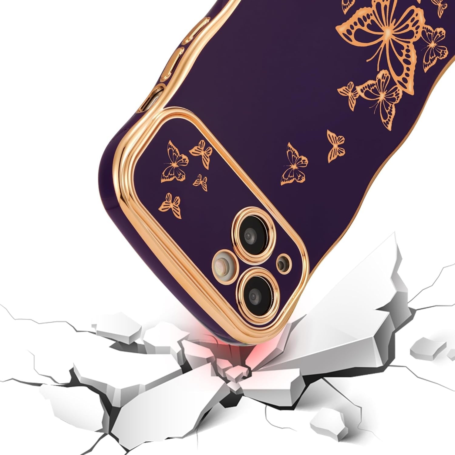 Butterfly Electroplated Shockproof Phone Case