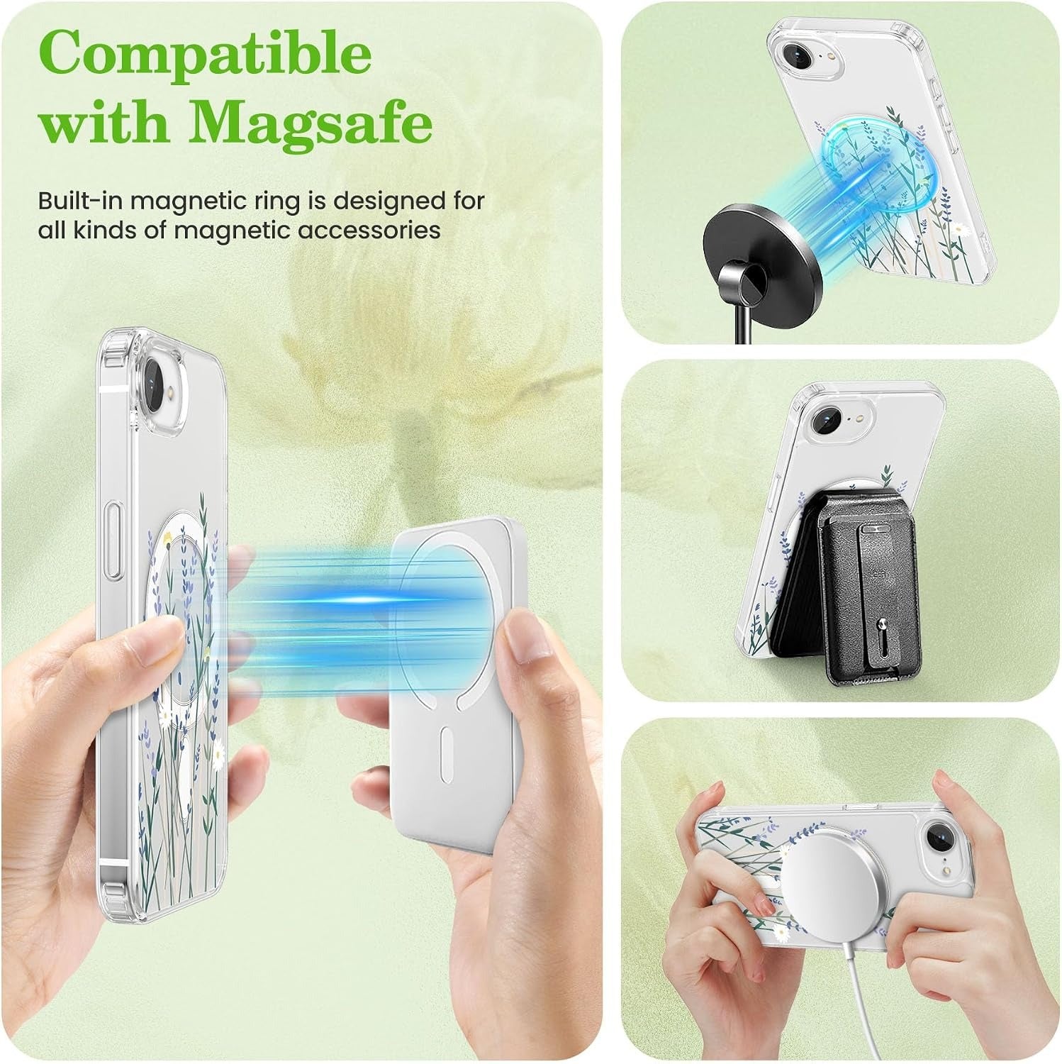 Lavender Floral MagSafe Magnetic Shockproof Phone Case