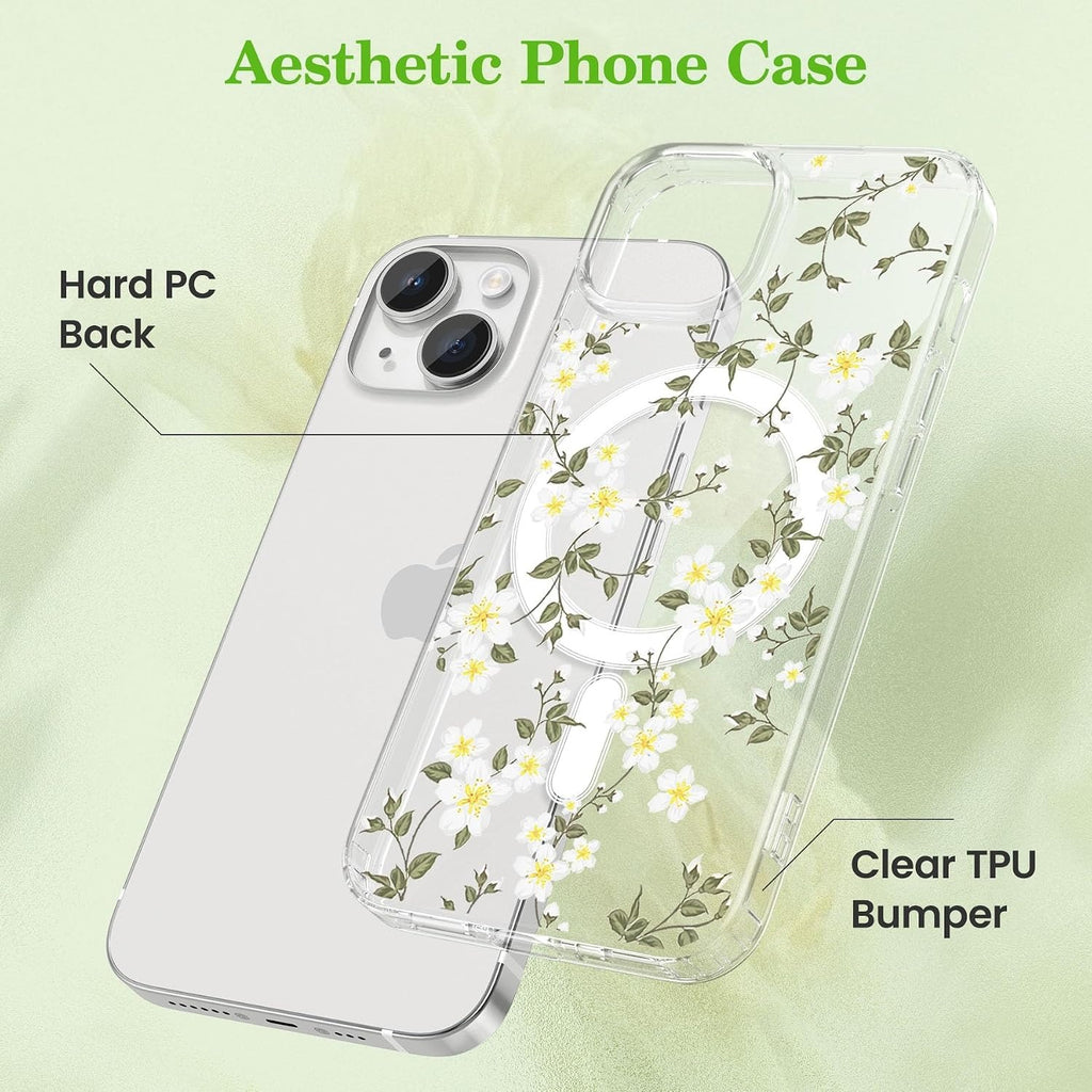 Aesthetic Floral MagSafe Magnetic Shockproof Phone Case